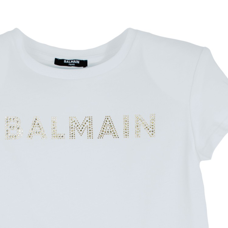 BALMAIN T-shirt manica corta bianca bambina