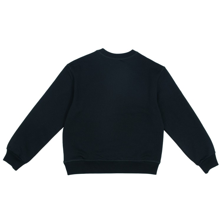 DSQUARED Felpa in cotone nera cotone bambino