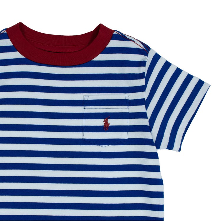 RALPH LAUREN T-shirt rigata bianco bluette bambino