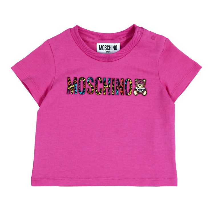 MOSCHINO T-shirt per neonata di colore fuxia