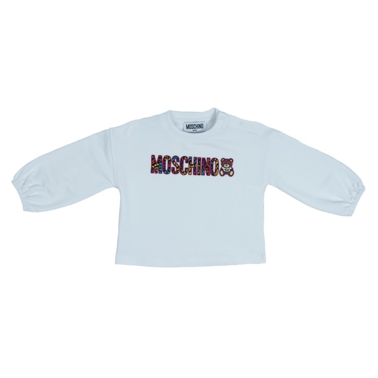 MOSCHINO Felpa di colore bianco neonata