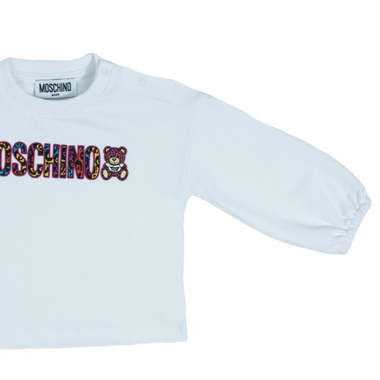 MOSCHINO Felpa di colore bianco neonata