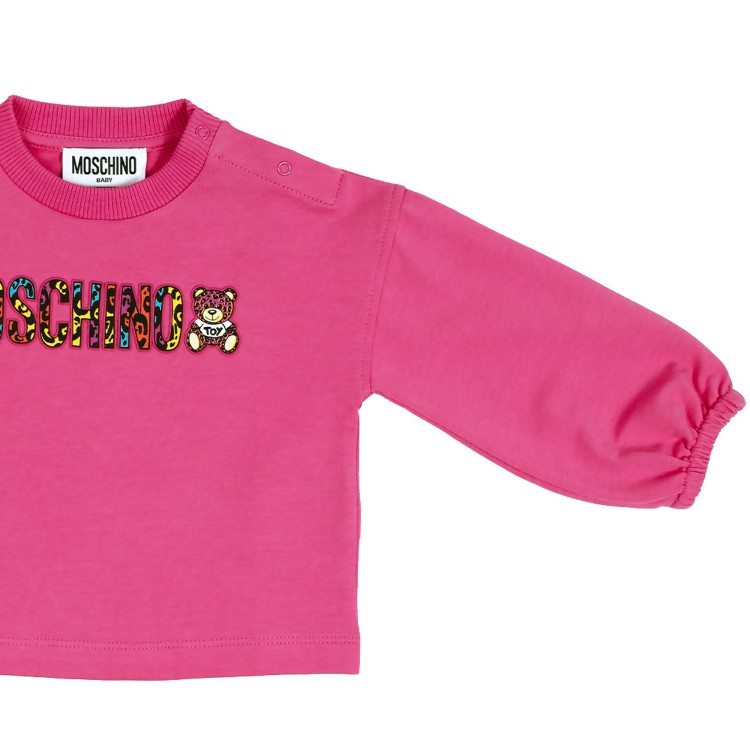 MOSCHINO Felpa fuxia stampata neonata