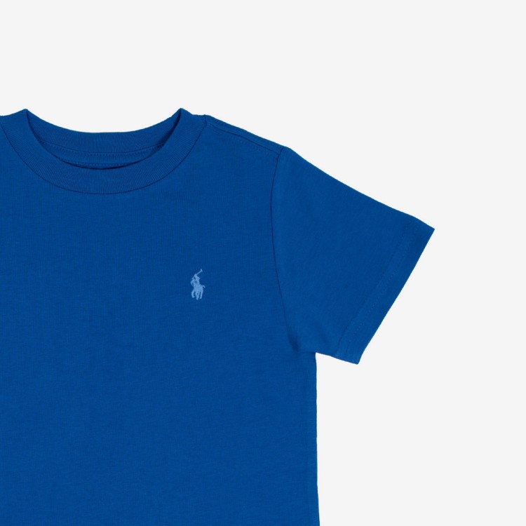 RALPH LAUREN T-shirt manica corta bluette bambino