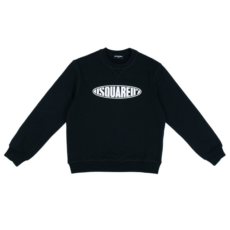 DSQUARED Felpa in cotone nera bambino