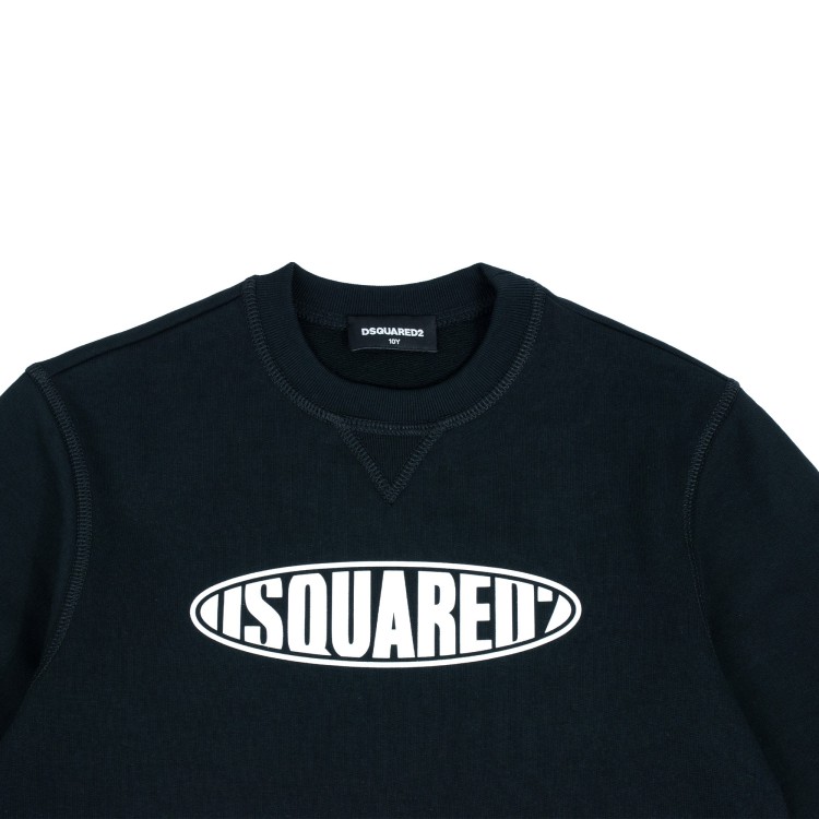 DSQUARED Felpa in cotone nera bambino