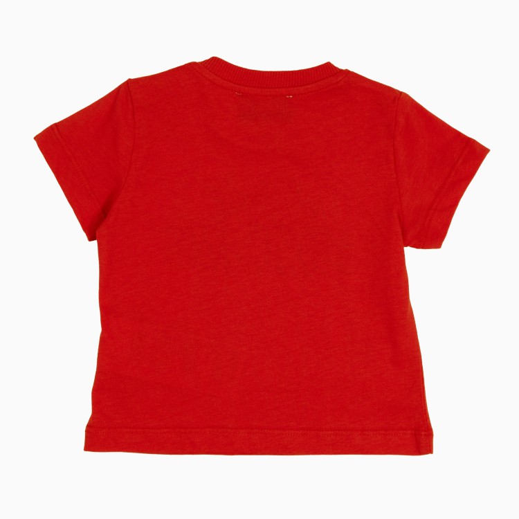 MOSCHINO T-shirt stampata in cotone rossa neonato