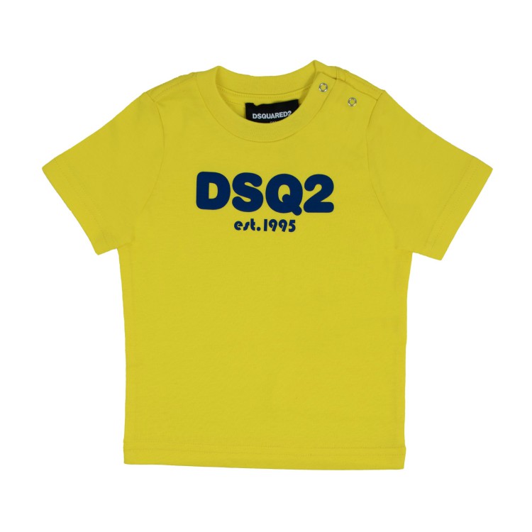 DSQUARED T-shirt in cotone per neonato gialla