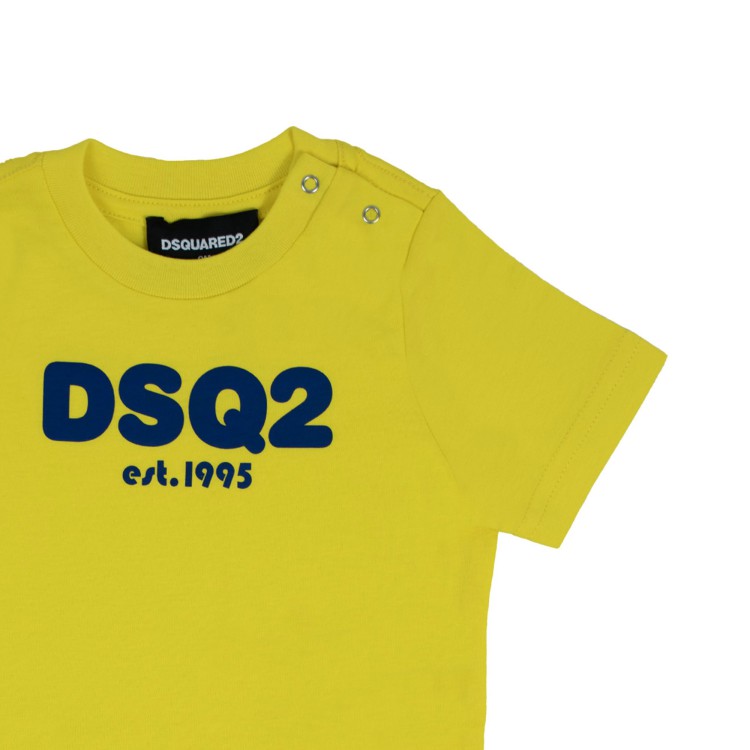 DSQUARED T-shirt in cotone per neonato gialla