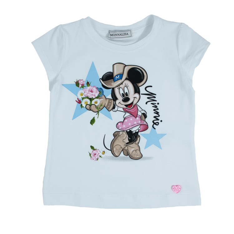 MONNALISA T-shirt cotone organico stampa Minnie bambina