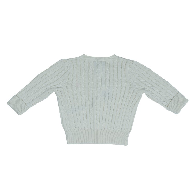 RALPH LAUREN Cardigan in cotone a trecce panna neonata