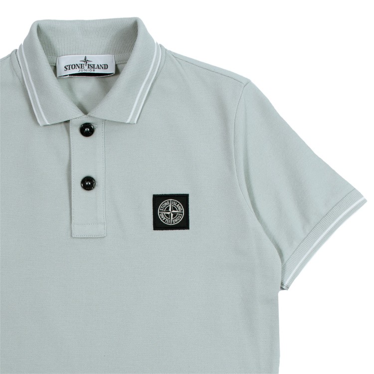 STONE ISLAND Polo shirt a manica corta  piqué grigio perla bambino