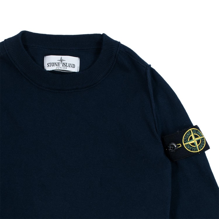 STONE ISLAND Maglia girocollo cotone blu bambino