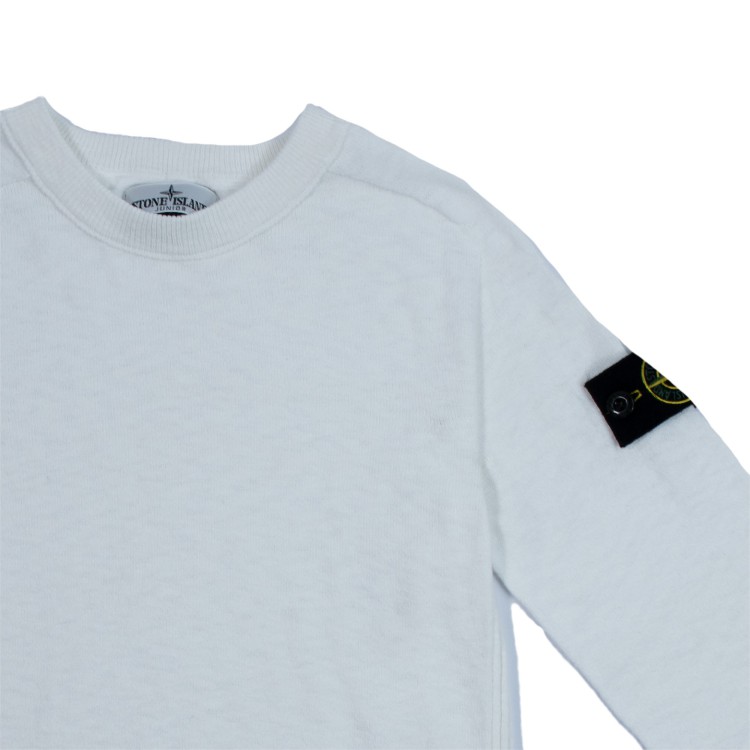 STONE ISLAND Maglia girocollo cotone bianco bambino