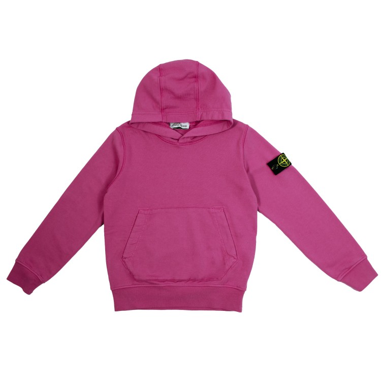 STONE ISLAND Felpa con cappuccio cliclamino per bambino