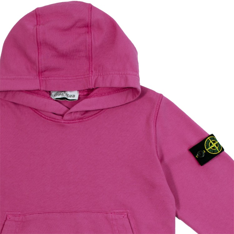 STONE ISLAND Felpa con cappuccio cliclamino per bambino