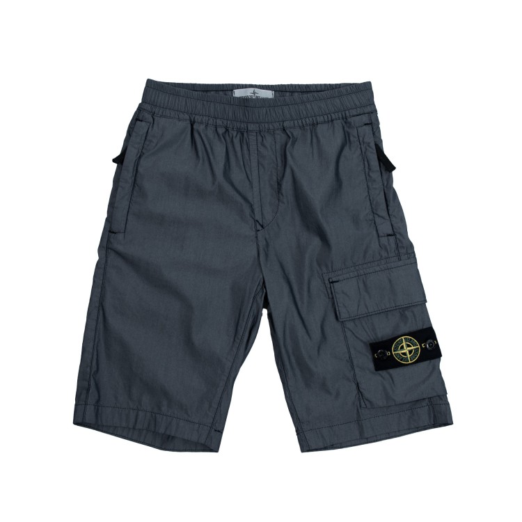 STONE ISLAND Short cargo cotone grigio scuro bambino