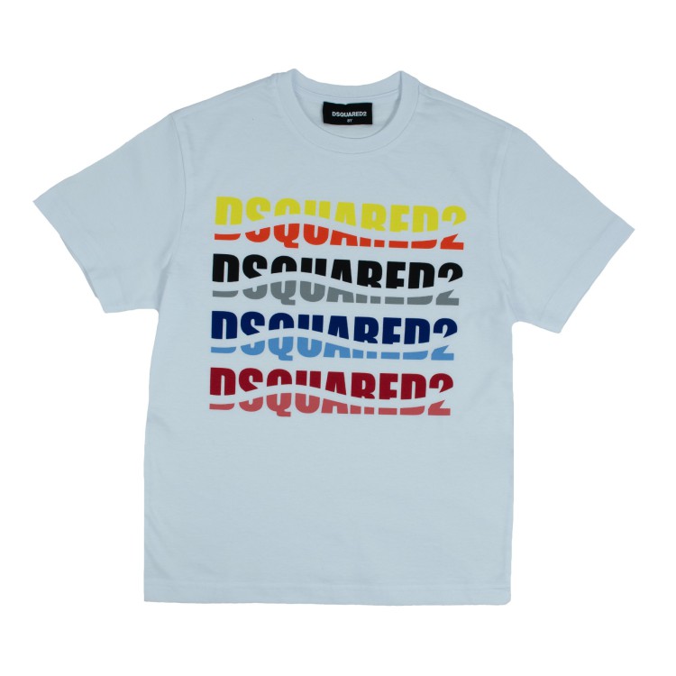 DSQUARED T-shirt in cotone bianca  per bambino