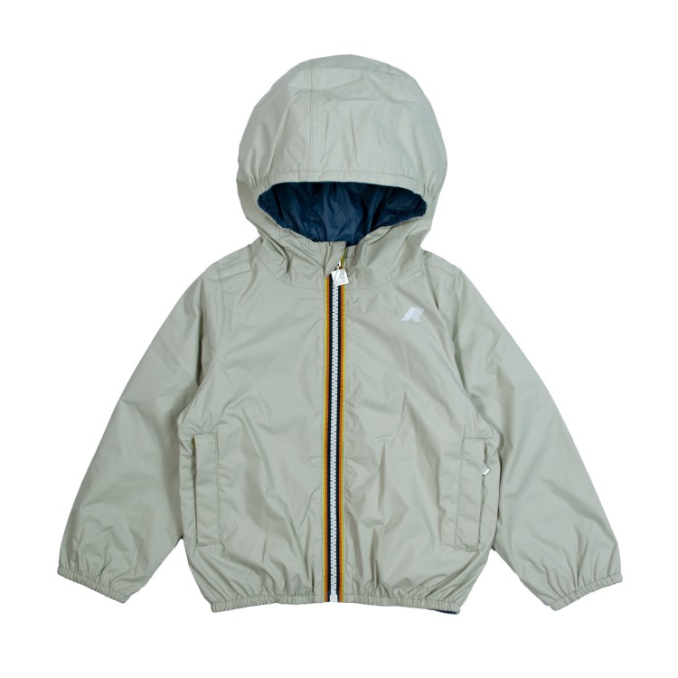 K-WAY Giubbotto double nylon beige blue bambino