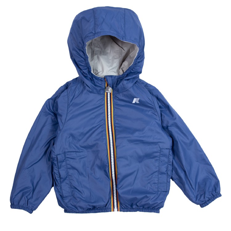 K-WAY Giubbotto double nylon beige blue bambino