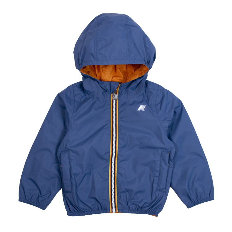 K-WAY Giubbotto double nylon blue orange bambino