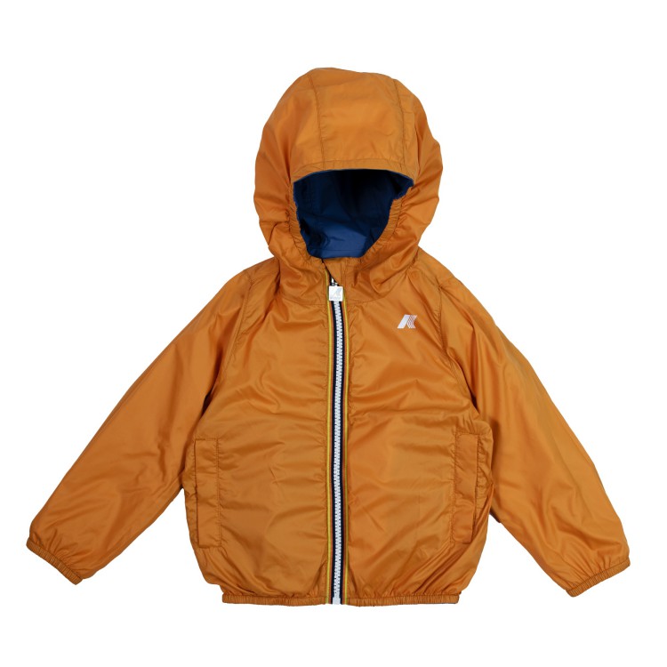 K-WAY Giubbotto double nylon blue orange bambino