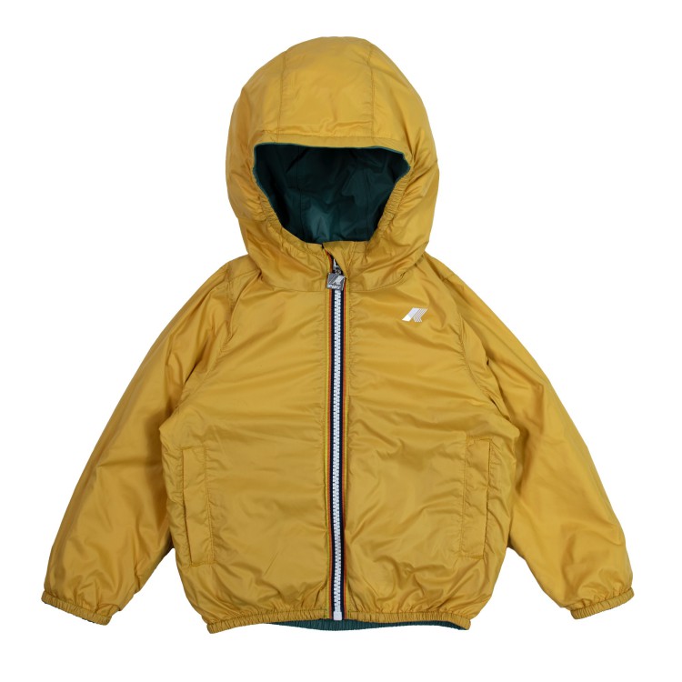 K-WAY Giubbotto double nylon verde giallo bambino