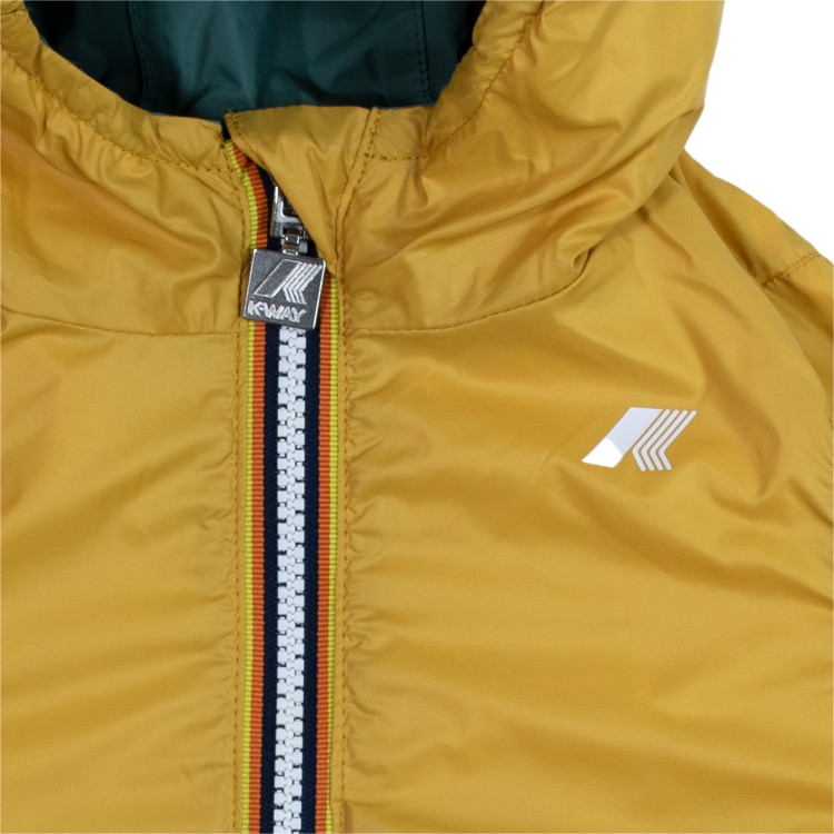 K-WAY Giubbotto double nylon verde giallo bambino