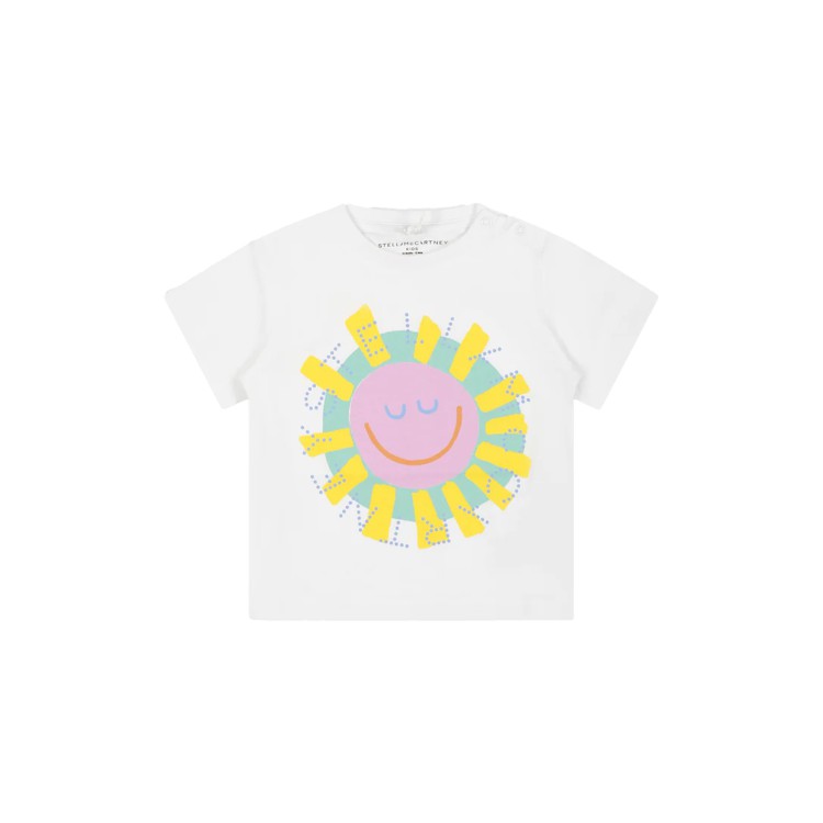 STELLA McCARTNEY T-shirt bianca stampata per neonato