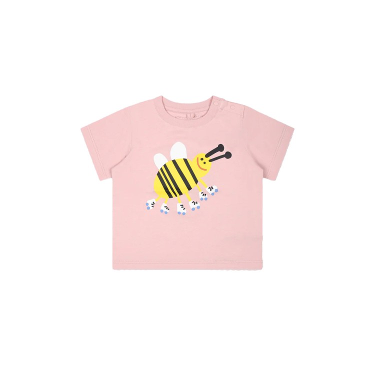 STELLA McCARTNEY T-shirt rosa stampata per neonato