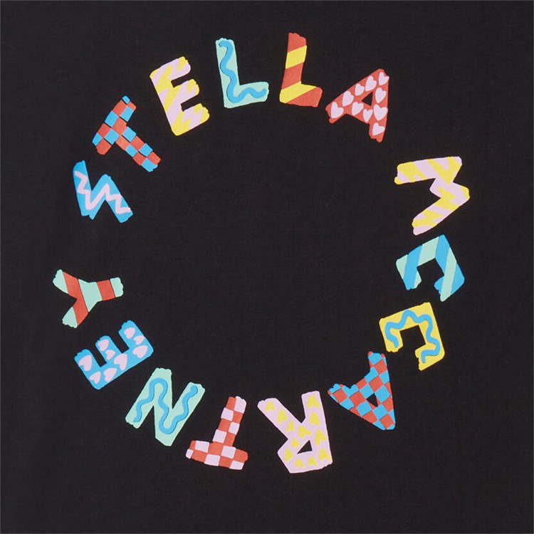 STELLA McCARTNEY T-shirt nera con stampa bambina