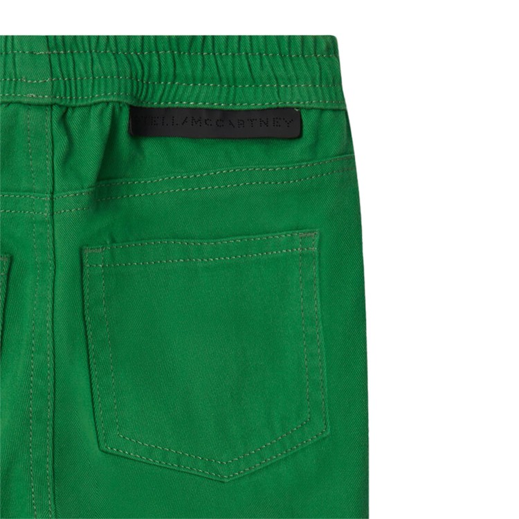 STELLA McCARTNEY Pantaloni con coulisse cotone verde neonato