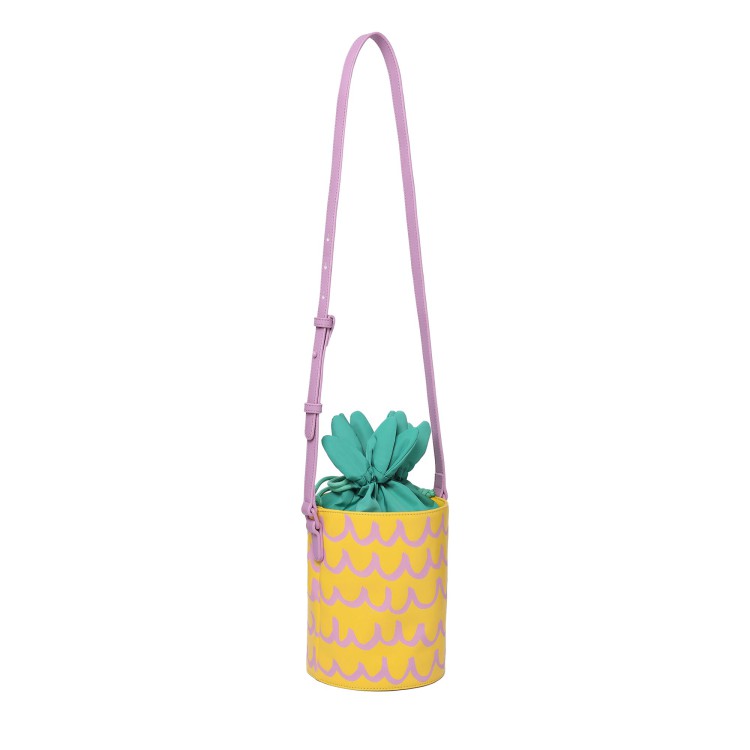 STELLA McCARTNEY Borsa a tracolla a forma di ananas giallo verde glicine bambina