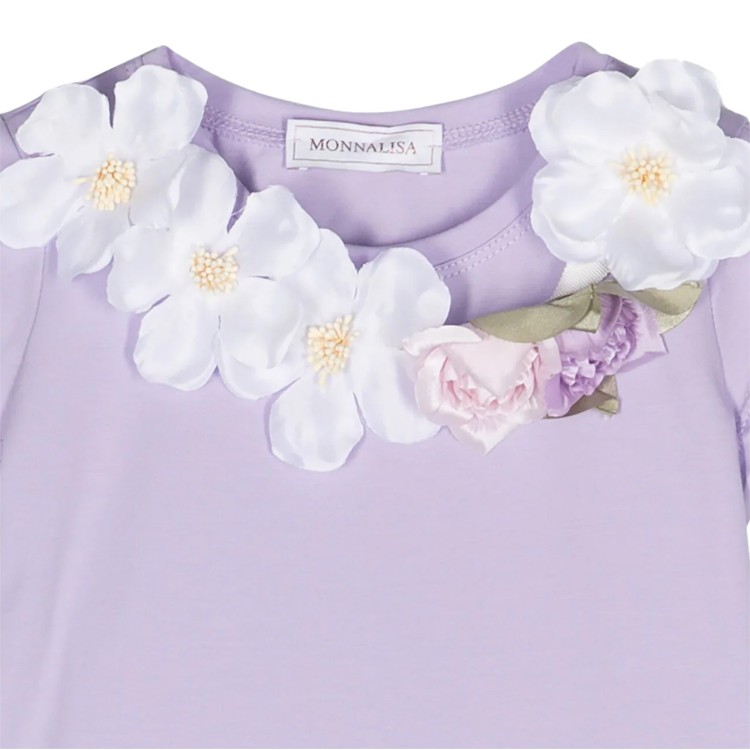 MONNALISA T-shirt elegante glicine in jersey Bambina