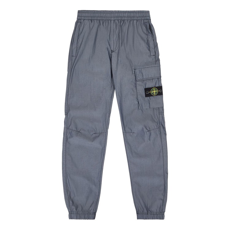 STONE ISLAND Pantaloni cargo in tela di cotone nero bambino