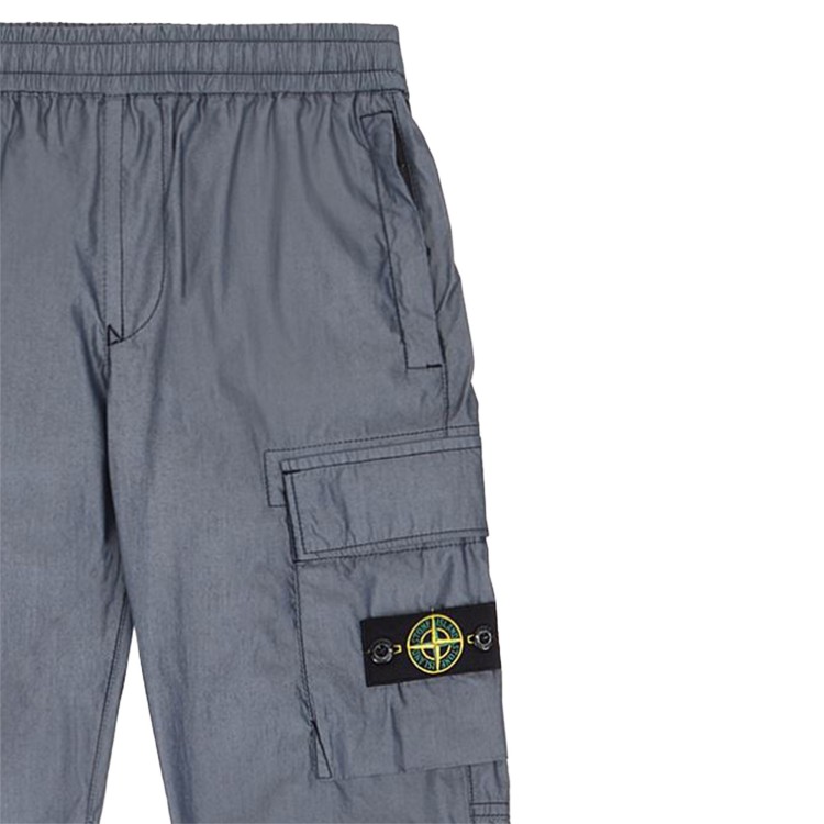 STONE ISLAND Pantaloni cargo in tela di cotone nero bambino