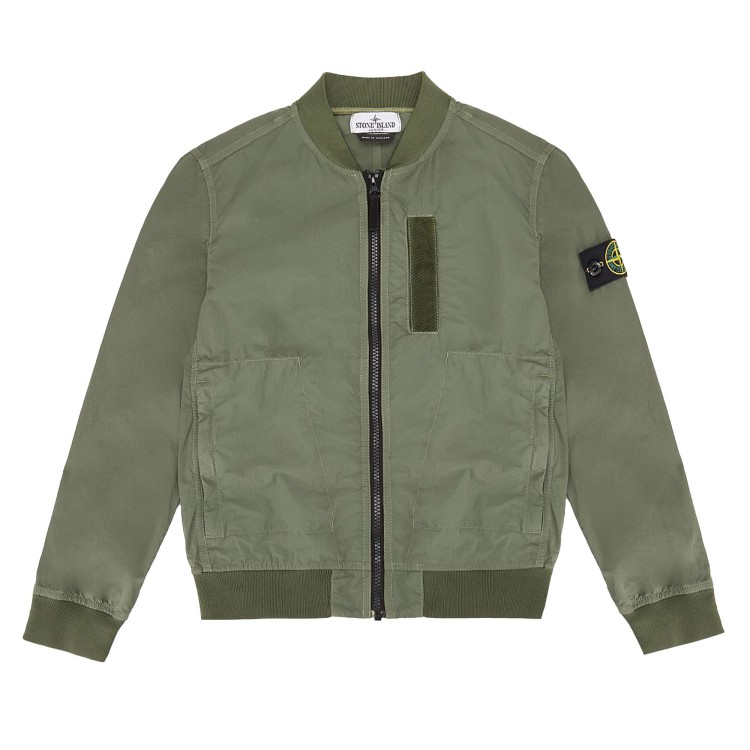 STONE ISLAND Giubbotto bomber realizzato in nylon riciclato verde bambino