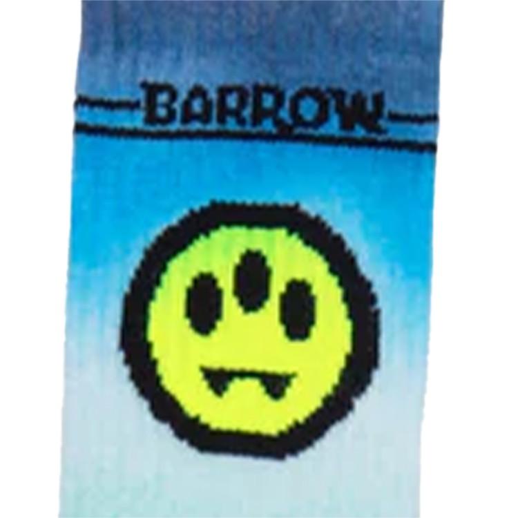 BARROW Calzini  tie dye con smile e logo lettering a contrasto turchesi bambino