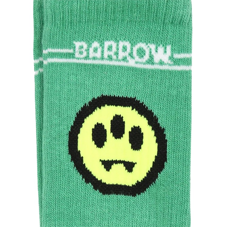 BARROW Calzini  con smile e logo lettering a contrasto verde bambino