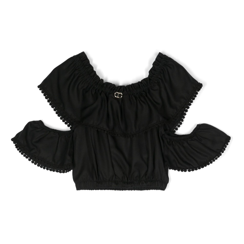 TWIN-SET blusa cropped  in...
