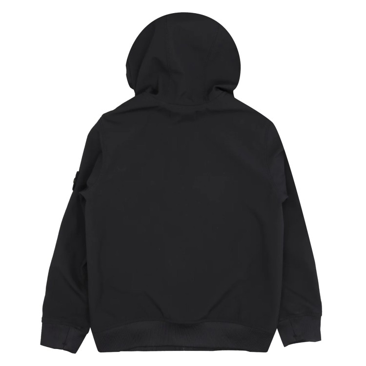 STONE ISLAND Giubbotto tela con cappuccio nero bambino