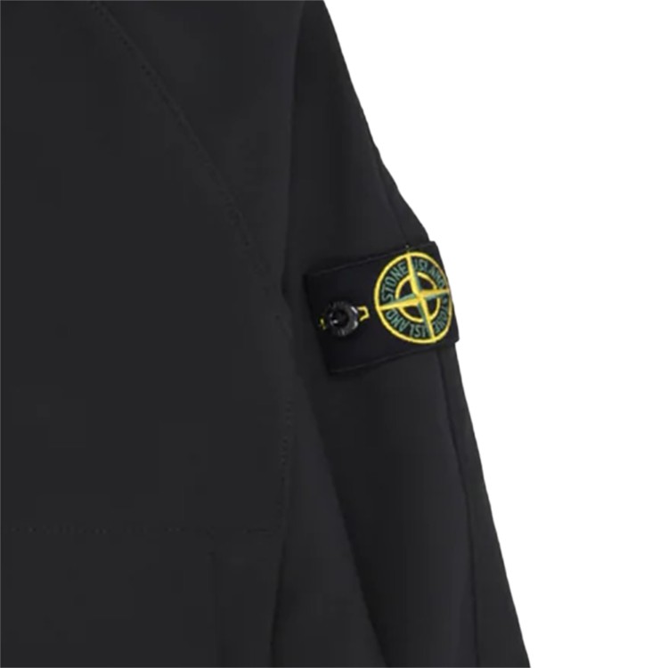 STONE ISLAND Giubbotto tela con cappuccio nero bambino