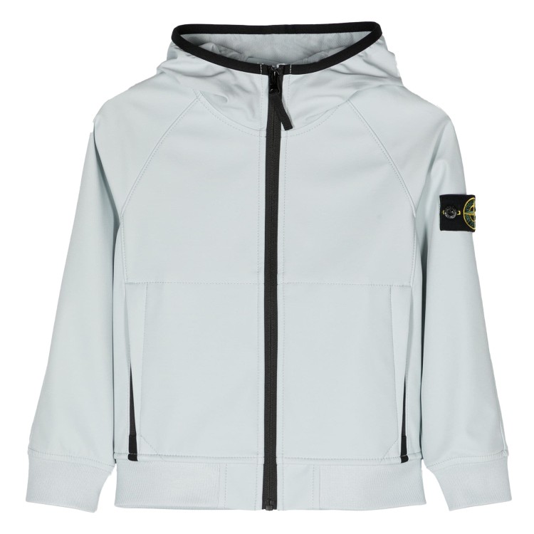 STONE ISLAND Giubbotto tela con cappuccio cielo bambino