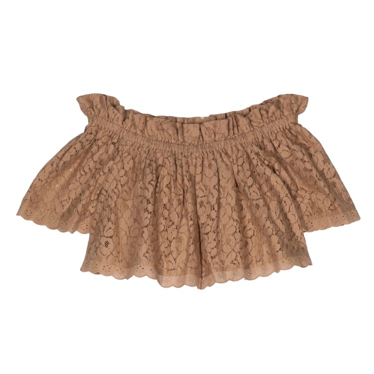 TWIN-SET Blusa in pizzo floreale caffe bambina