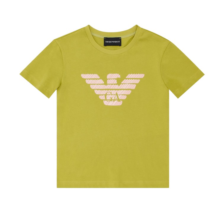 EMPORIO ARMANI T-shirt in jersey con stampa lime bambina