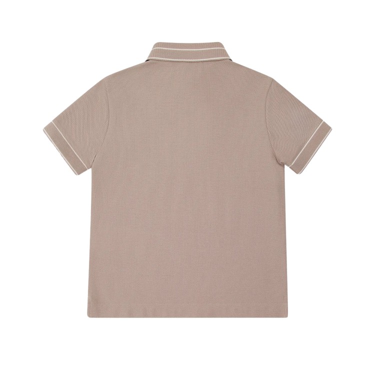 EMPORIO ARMANI Polo in jersey di puro cotone beige bambino