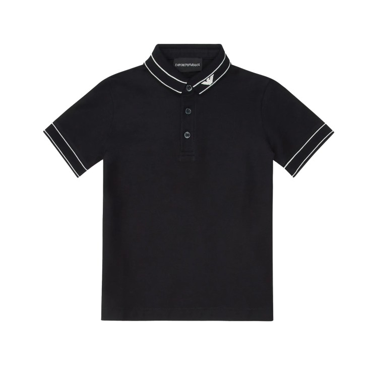 EMPORIO ARMANI Polo in jersey di puro cotone blu navy bambino