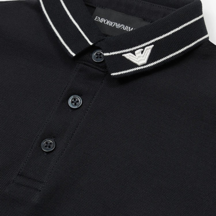 EMPORIO ARMANI Polo in jersey di puro cotone blu navy bambino