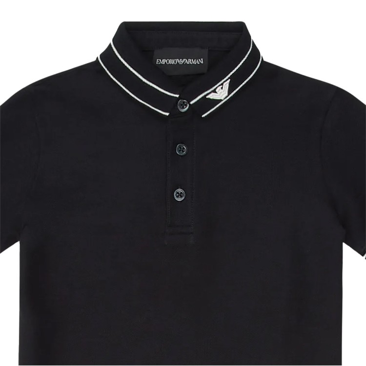 EMPORIO ARMANI Polo in jersey di puro cotone blu navy bambino