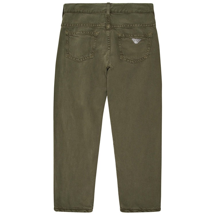 EMPORIO ARMANI Pantalone Jeans denim misto lyocell verde bambino